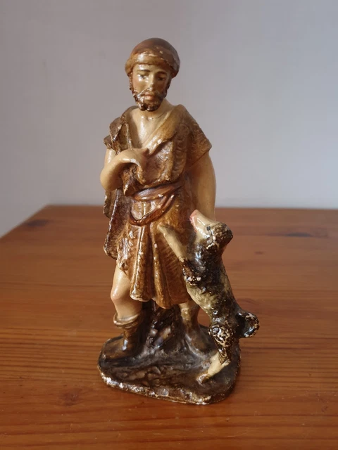 Ancienne Statue En Plâtre Enfant Et Chien Écoutons Pub Mais