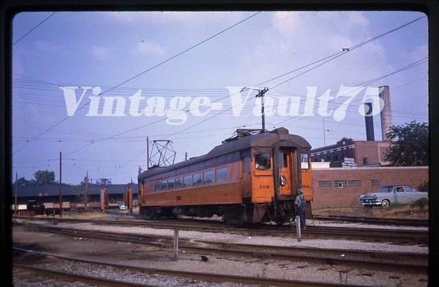 Orig Slide Trolley Css&Sb 104 Chicago South Shore & South Bend Kodachrome 1963