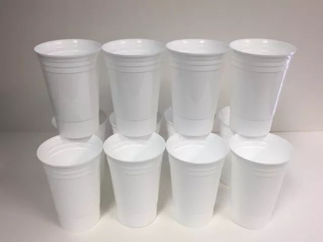 20 oz. WHITE Polypropylene Reusable Beverage Cup, BPA and Lead Free 12 Count