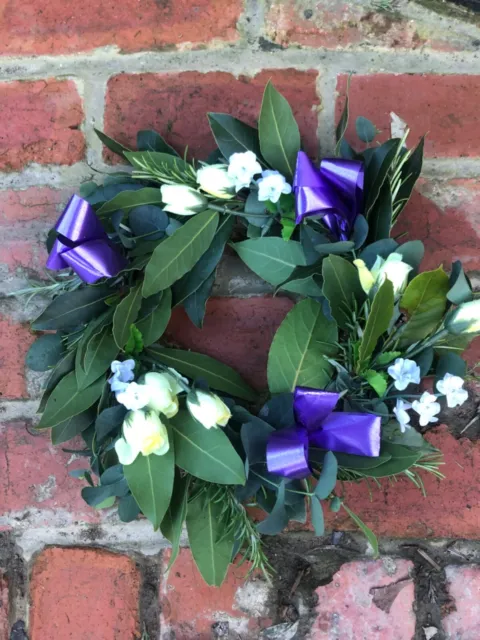 Fresh Herb Mossed Wreath for Cemetry,Grave, memorial. Mothers Day