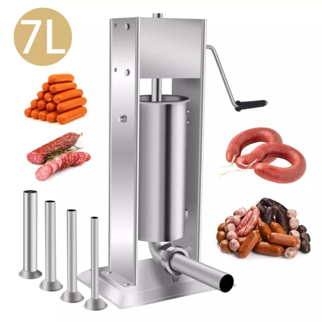 5L/7L Sausage Stuffer Vertical Stainless Steel Meat Press Filler Maker