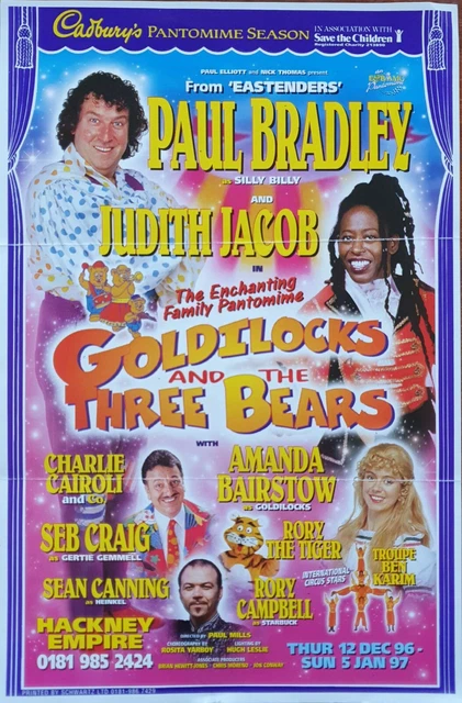 Goldilocks panto flyer Paul Bradley Judith Jacob EastEnders Charlie Cairoli