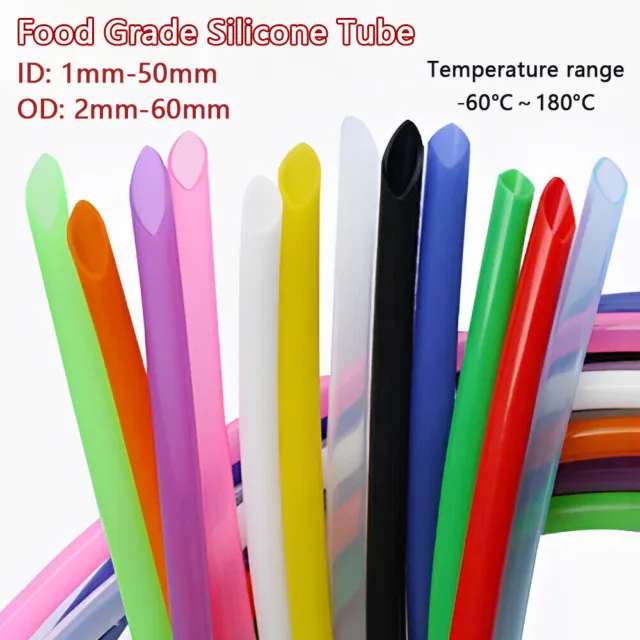 Food Grade Silicone Rubber Tube Soft Hose Pipe Water Car Fish Aquariums -  Colors