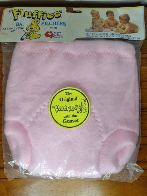 Fluffies New Vintage Baby Pilchers Nappy Covers Pink Extra Large Made In AUS