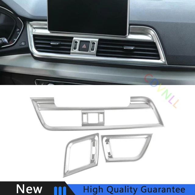 Fit For Audi Q5 2018-2021 Silver Titanium Central Console Air Outlet Vent Trim
