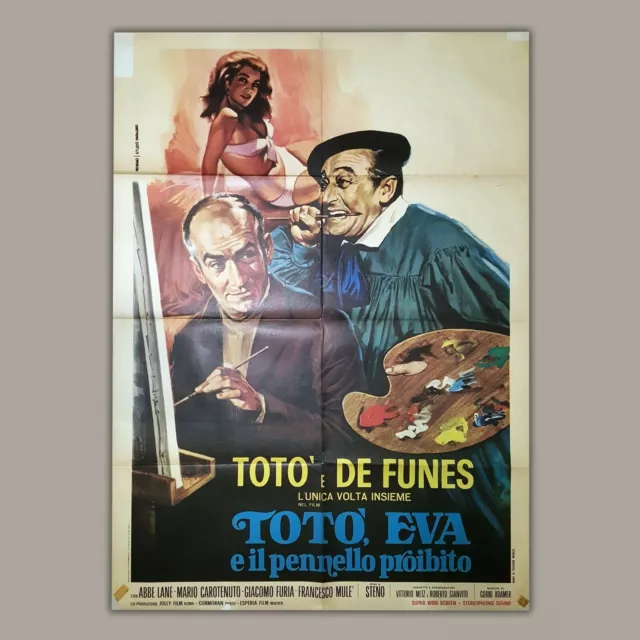 Affiche Cinéma Originale 2F Totò, Eva Et Le Pinceau Interdit - Louis de Funès