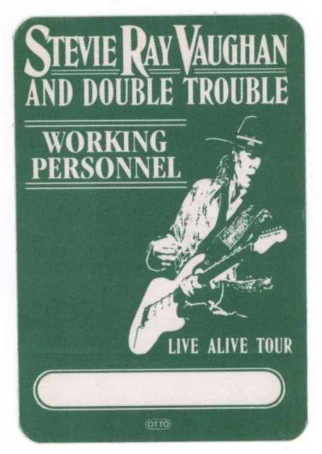 Stevie Ray Vaughan 1986 Live Alive Tour Green Working Personnel Pass! SRV