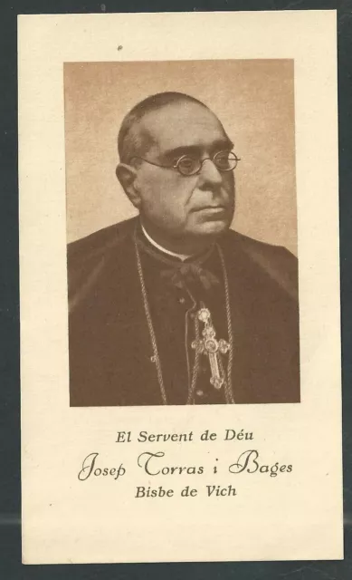 santino antico del Siervo de Dios P. Josep Torras estampa image pieuse holy card