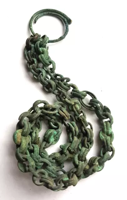 Rare circa.100 A.D British Roman Period Bronze Military Cloak Fastening Chain