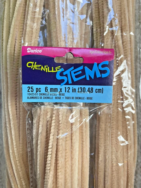 1 pieza 6 mm Darice tallos de oruga beige tallos limpiadores de tuberías artesanales (25 piezas)