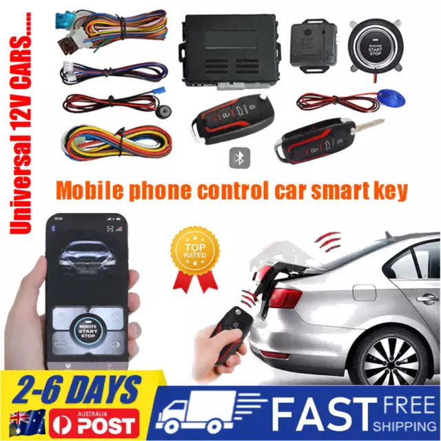 Keyless Entry Engine Start Alarm System Push Button Remote Control Kit Car SUV