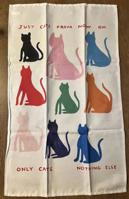 David Shrigley Tea Towel Only Cats 2021 Funny Comedy Humour Novelty Art