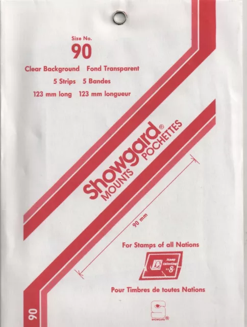 Original Showgard Briefmarkenhalterungen klar rückseitig 123x90mm Pack x5