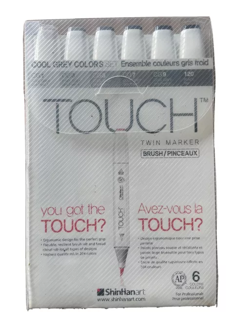 Touch Twin Brush Marker 6er Set - Cool Grey -  grau