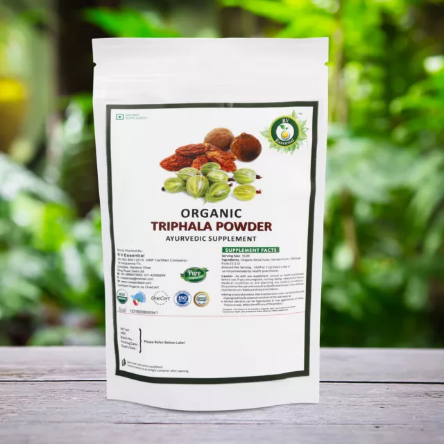 Polvo orgánico Triphala R V Essential USDA Haritaki Vibhitaki y Amla natural 2