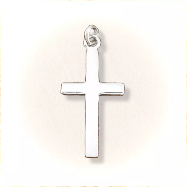 Small Basic Cross Pendant in SOLID '925' Sterling Silver - Add Your Own CHAIN!