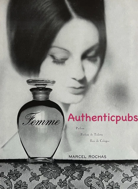 Publicité Ancienne Presse Parfum Marcel Rochas - Années 1950 - Moustaches
