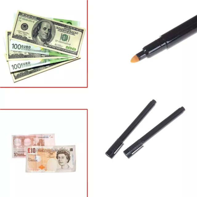 2pcs Currency Money Detector Money Checker Counterfeit Marker Fake  Tester  A-ot