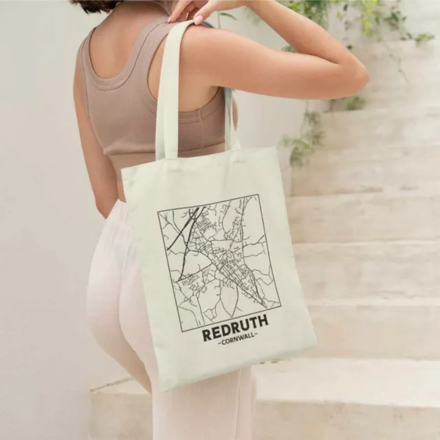 Redruth - Cornwall City Street Map Tote Bag