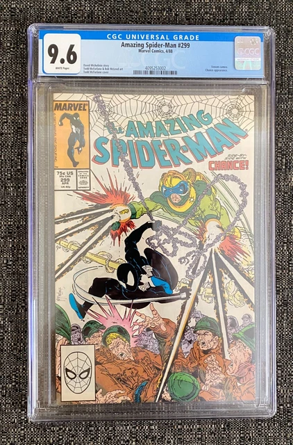 Amazing Spider-Man #299 CGC NM+ 9.6 1st Venom Cameo! McFarlane Art!  Marvel 1988
