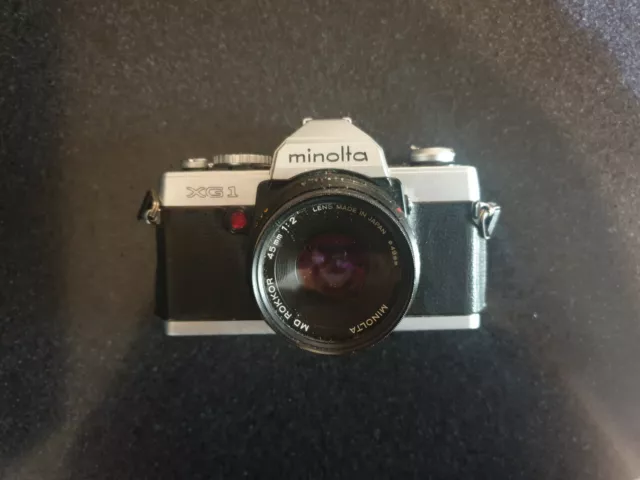 Minolta XG-1 camera, untested, film lever appears to be not working, 45mm Lens