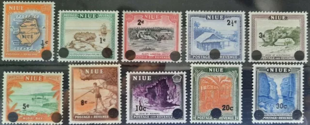 Niue 1967 - Decimal Overprints (ex 1950 Local Motifs) - Set of 10 - MNH