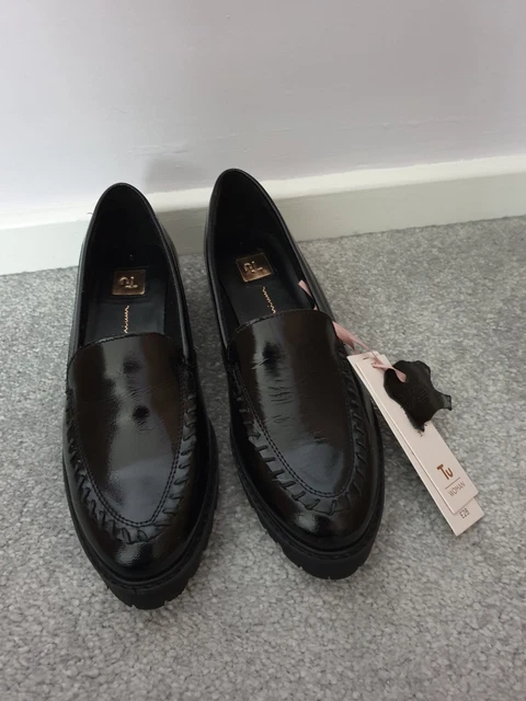 SAINSBURYS TU CLOTHING Womens Black Patent Premium Leather Loafers Size Uk 5 Nwt 8.49 PicClick UK