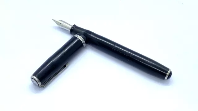 Esterbrook J Pen Rare Metal Logo Black 2668 Medium Nib Made In Usa