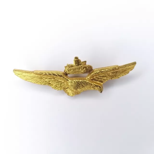 Original WWII Italy Fascist Tank Driver Pilot Wings Pin Badge Fiat 3000 WW2