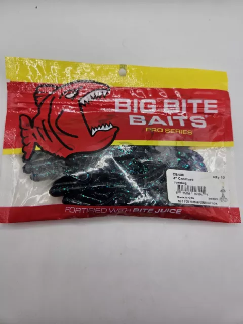 BIG BITE BAITS Pro Series 4 Creature Junebug CB406 (10 Pk) $4.95 - PicClick