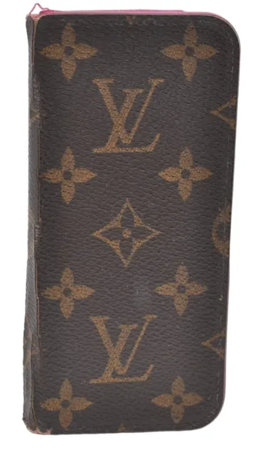 Authentic Louis Vuitton Monogram Folio Iphone 7 8 Case Pink M61906 LV J3556