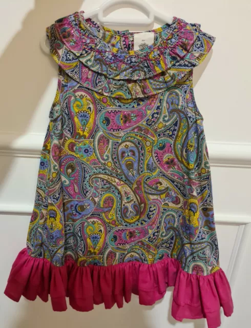 Girls Pretty Wild Liberty Dress Size 36mths with smocked collar