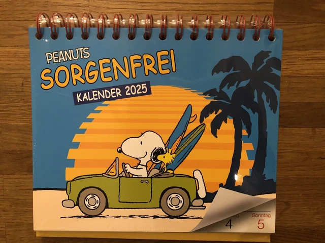 PEANUTS SORGENFREI SNOOPY Tisch Kalender 2025 Neu & OVP EUR 19,25