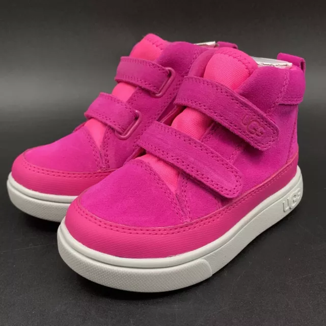 UGG Toddler Rennon II Weather High Top Sneaker Size 7T Pink Waterproof Suede 2