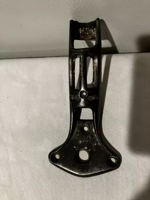 old 1" cast iron Flag Pole bracket banner holder vintage iron Dark