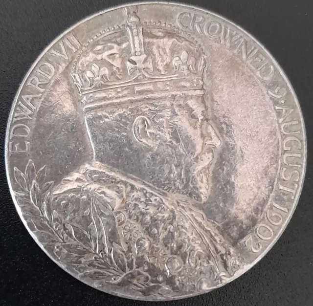 1902 Coronation Medal-Silver 9.25- Edward VII Alexandra Queen Consort Medal