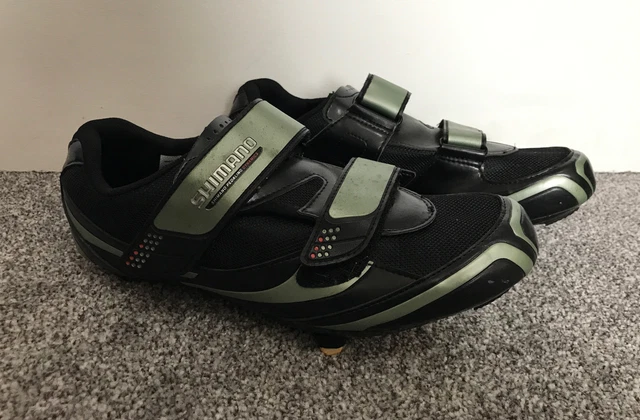 Shimano RO64 SPDSL Black Green Road Cycling Shoes UK 9.5 Commuting Touring Spin