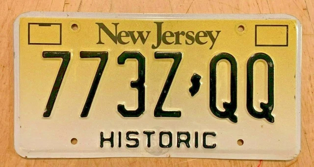 NEW JERSEY HISTORIC Antique Auto Classic Car License Plate " 773Z Qq