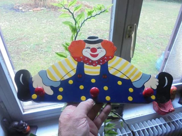 Porte Manteau Chambre d'Enfant aux Clown Artiste de Cirque en Bois