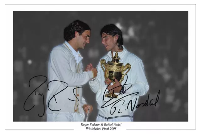 Rafa Nadal & Roger Federer Signed Photo Print Autograph Wimbledon Tennis