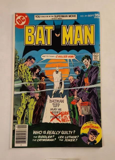Batman #291, Sep 1977, FN+, Joker, Catwoman, Riddler , Lex Luthor(Mark's Comics)