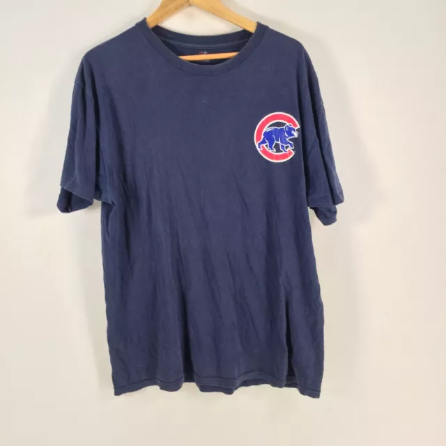 Majestic Chicago Cubs mens t shirt size XL navy blue baseball MBL 075175