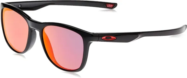 Oakley Men's OO9340 Trillbe X Rectangular Sunglasses Polished Black/Ruby Iridium