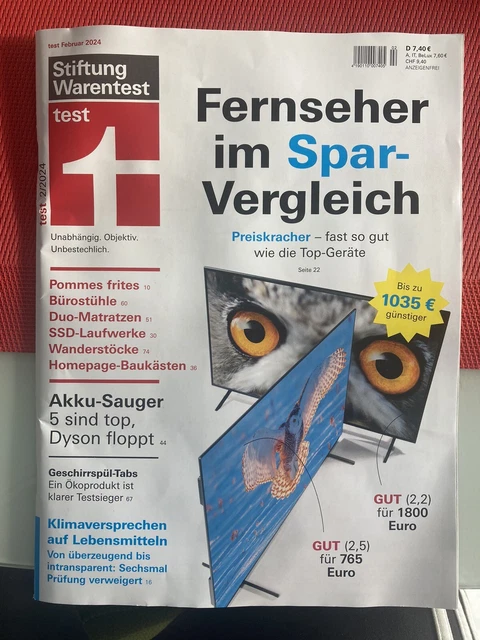 TEST VON STIFTUNG Warentest aktuelle Ausgabe Februar 2024 NEU EUR 2,00