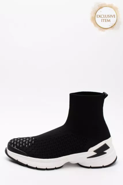 RRP €530 NEIL BARRETT Sneakers US10 UK9 EU43 Two Tone Thick Sole Sock Like