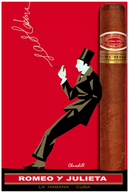 400294 Romeo Julieta fine cuban cigar Nouveau red WALL PRINT POSTER UK