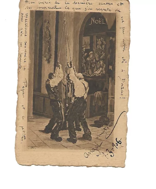 carte postale ancienne - NOEL - Sonneurs de cloches -