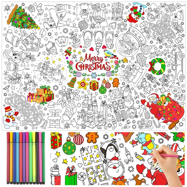 Poster gigante da colorare motivazionale I AM Inspirational, per bambini, grandi libri positivi, tovaglia da colorare, affermazioni, Jumbo
