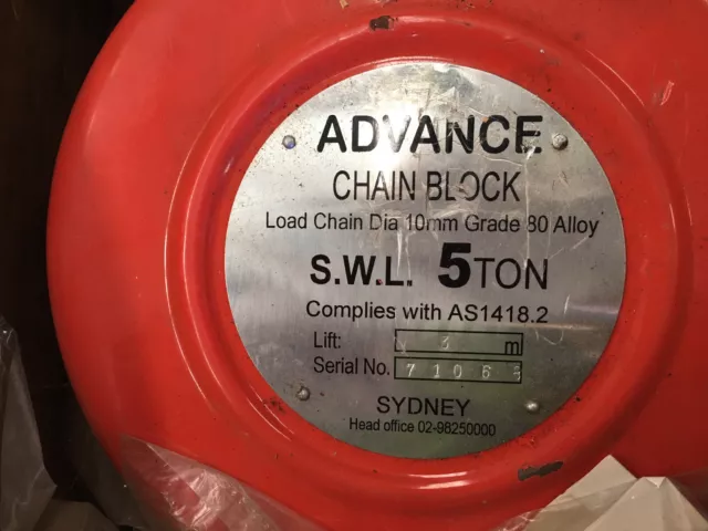 Advance Chain Block 5 Ton X3Mt  Lift 2
