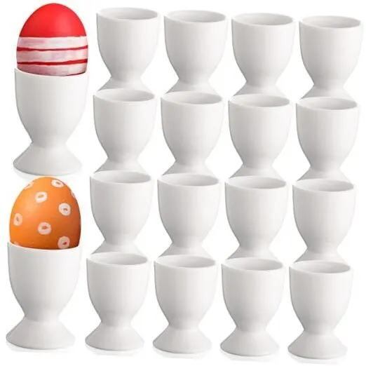 Ceramic Egg Cups Easter Gift Set of 18 Porcelain Single Egg Stand Holder for